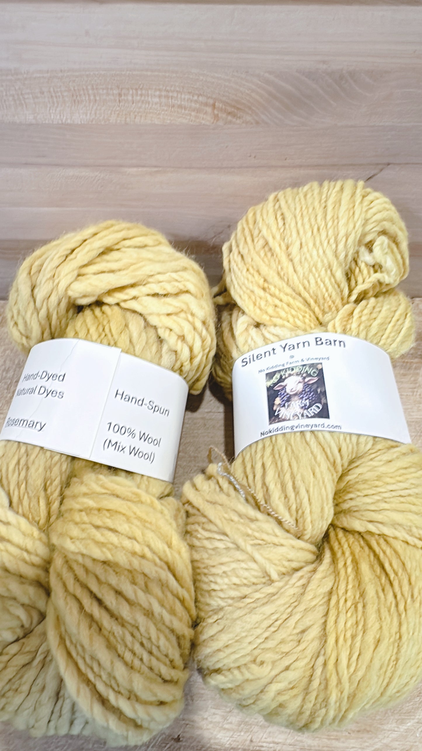 Hand-Spun, Naturally Hand-Dyed with Rosemary, 100% Sheep Wool Yarn, 2-ply