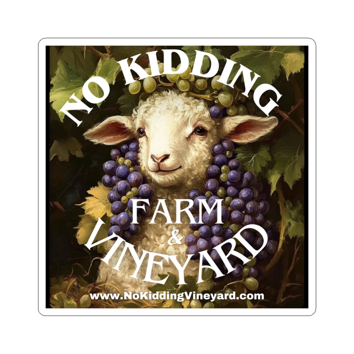 No Kidding Farm & Vineyard Stickers - Whimsical Sheep Design for Wine Lovers