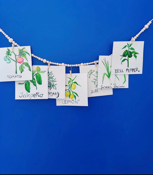 "The Kitchen Garden" | Original Watercolor Collection (Set of 7)