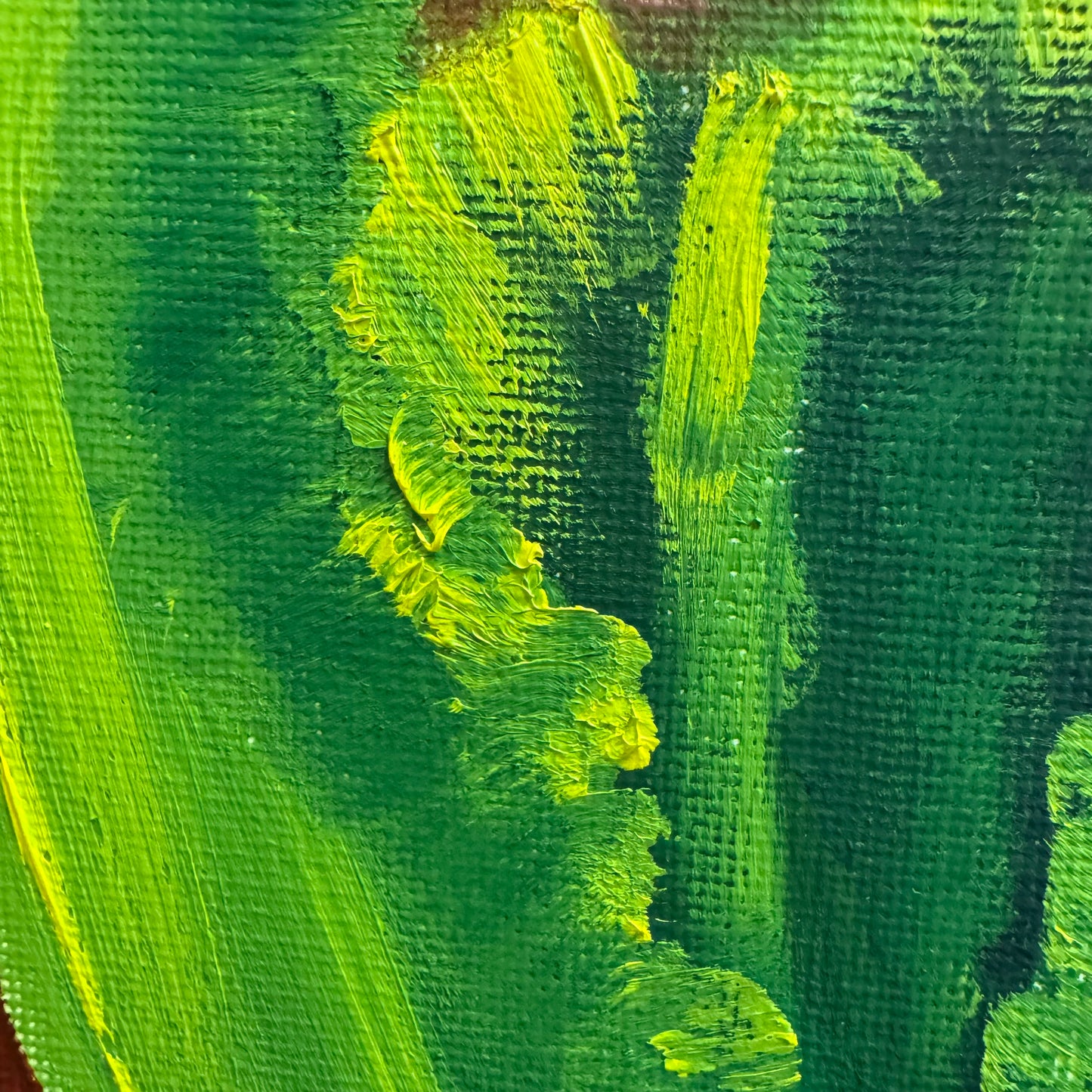 “Green Tulip” Oil on Canvas Small Painting