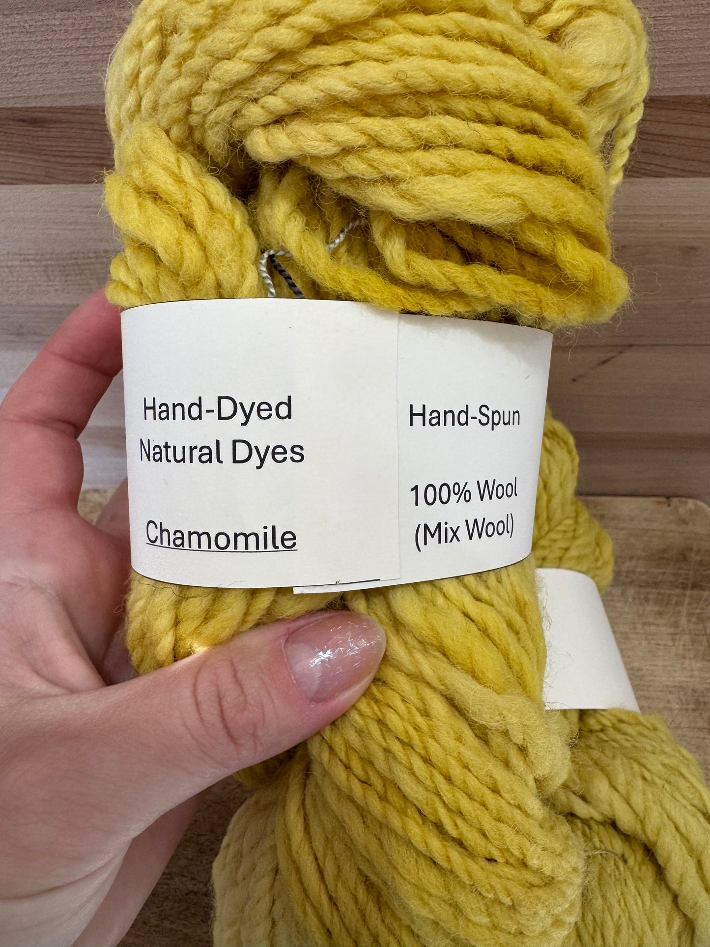 Hand-Spun, Naturally Hand-Dyed with Chamomile, 100% Sheep Wool Yarn, 2-ply
