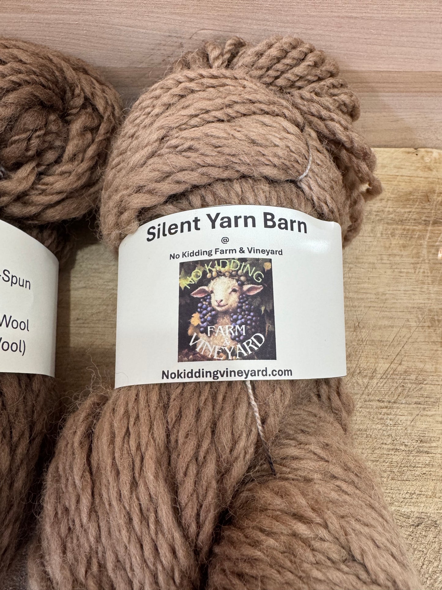 Hand-Spun, Naturally Hand-Dyed with Black Walnuts, 100% Sheep Wool Yarn, 2-ply