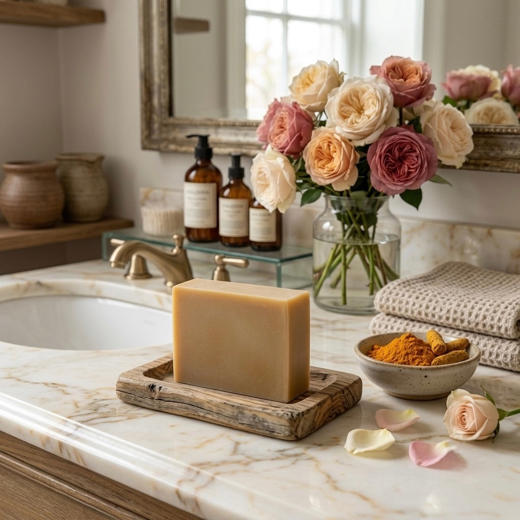 Turmeric and Rose Scented All Natural Goat Milk Soap