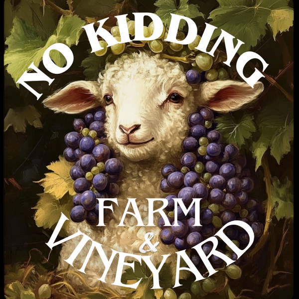 No kidding farm and vineyard logo