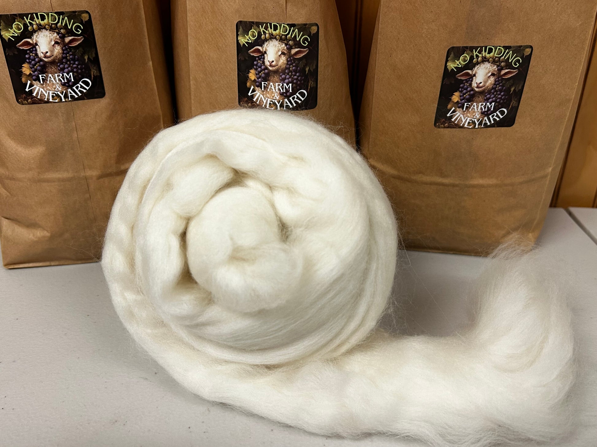 A ball of merino wool roving for sale 