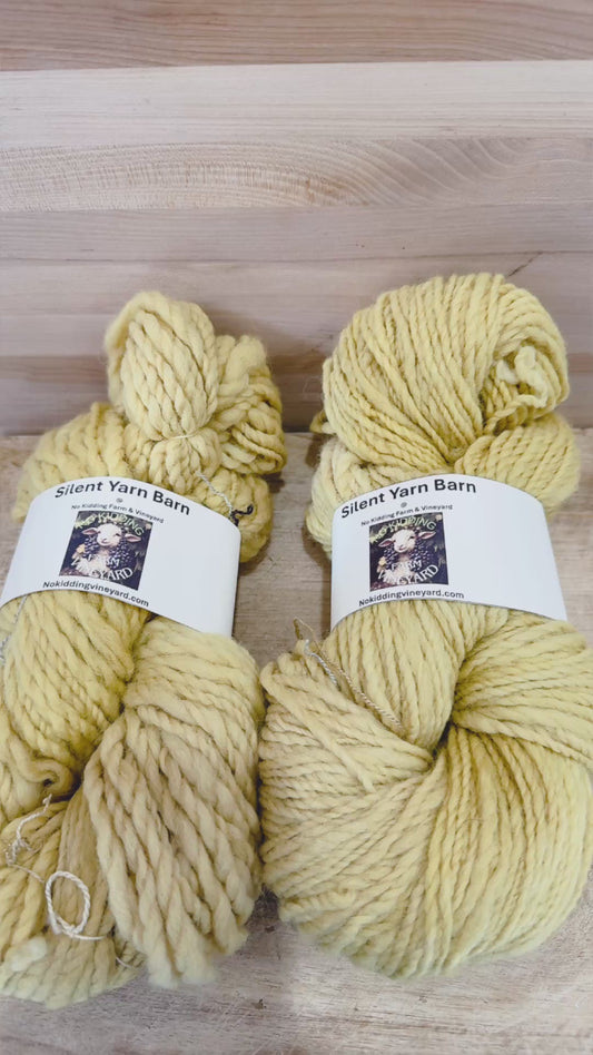 Hand-Spun, Naturally Hand-Dyed with Rosemary, 100% Sheep Wool Yarn, 2-ply